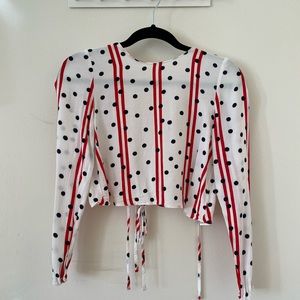 ZARA Polka Open Back Top
